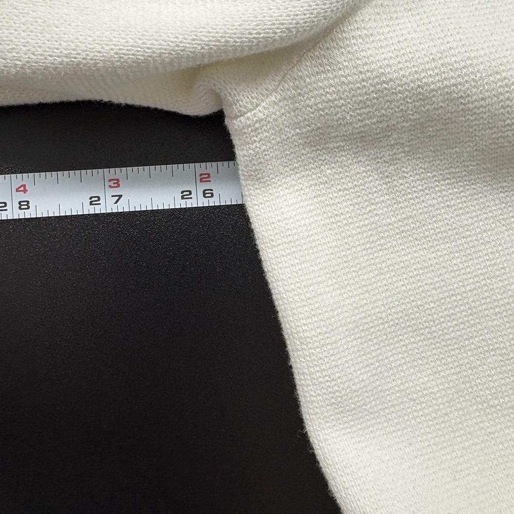 Lands End Cardigan Sweater Womens XL White Collared 100% Cotton Knit Pockets - Picture 8 of 12